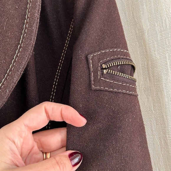 Y2K wool fitted military style trench coat - Picture 11 of 11